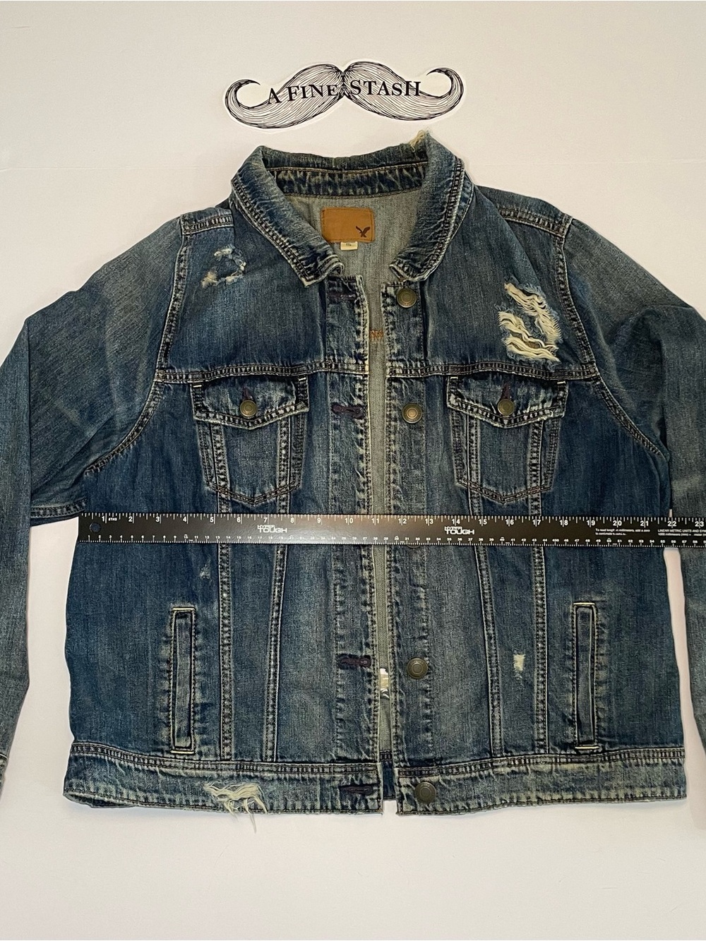 American Eagle Outfitters Distressed Blue Denim Jacket